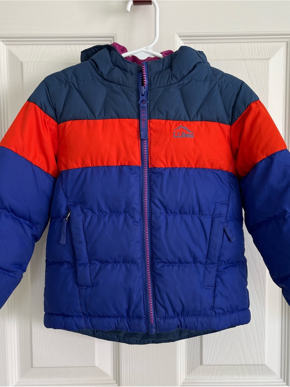 L.L. Bean Blue, Orange, Purple Quilted Puffer Jacket